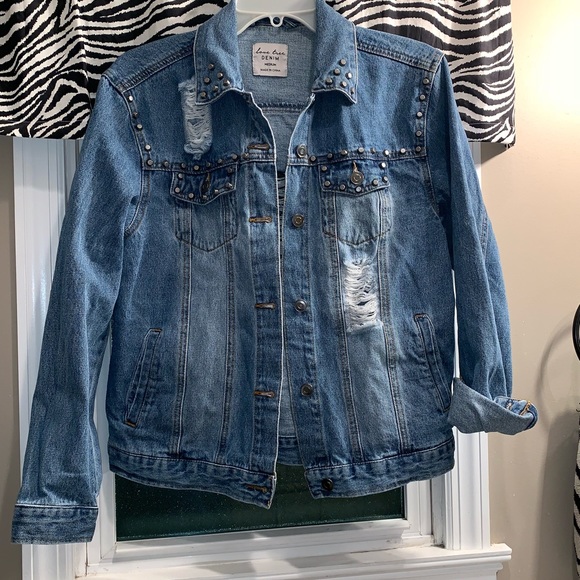love tree distressed denim jacket
